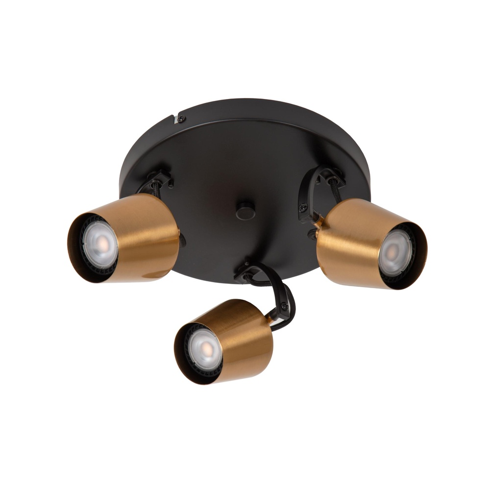 Lucide 3-lichts plafondlampEmile zwart met goud - 51901/13/02